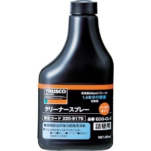 トラスコ中山 クリーナースプレー替ボトル 金型用脱脂洗浄剤 ノンガスタイプ 透明 内容量350ml ECO-CL-C