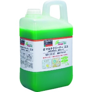 トラスコ中山 αマルチクリーナーエコ 油汚れ用石けん 希釈タイプ カップ付 内容量3L PS-03