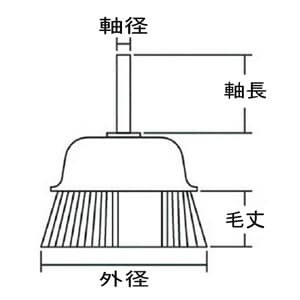 トラスコ中山 軸付カップブラシ 平面研磨用 φ65×軸6.0mm 線径0.25mm 真鍮メッキ鋼線 軸付カップブラシ 平面研磨用 φ65×軸6.0mm 線径0.25mm 真鍮メッキ鋼線 TB-6631 画像3