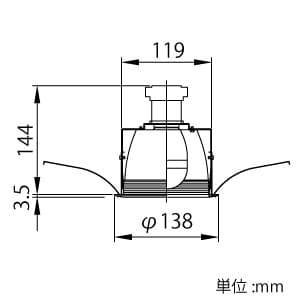 山田照明 【生産完了品】LEDランプ交換型ダウンライト ベースタイプ 非調光 白熱60W相当 昼白色 E26口金 配光角度69° 天井切込穴φ125mm 白バッフルタイプ ランプ付 LEDランプ交換型ダウンライト ベースタイプ 非調光 白熱60W相当 昼白色 E26口金 配光角度69° 天井切込穴φ125mm 白バッフルタイプ ランプ付 DD-3171-N 画像2