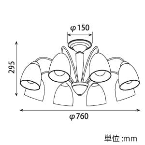 山田照明 LEDランプ交換型シャンデリア 〜14畳用 非調光 LED電球7.8W×8 電球色 E26口金 ランプ付 LEDランプ交換型シャンデリア 〜14畳用 非調光 LED電球7.8W×8 電球色 E26口金 ランプ付 CD-4301-L 画像2