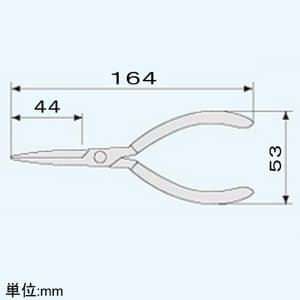 エンジニア Eリングプライヤー ボックスジョイントタイプ 適用リングφ5〜9mm 全長164mm Eリングプライヤー ボックスジョイントタイプ 適用リングφ5〜9mm 全長164mm PZ-02 画像3