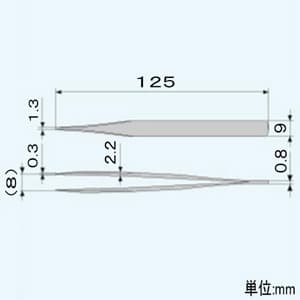 エンジニア 鉄腕ピンセット 先平タイプ 先端1.3mm 全長125mm 鉄腕ピンセット 先平タイプ 先端1.3mm 全長125mm PT-17 画像2