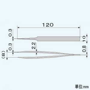 エンジニア 鉄腕ピンセット 極細タイプ 先端0.3mm 全長120mm 鉄腕ピンセット 極細タイプ 先端0.3mm 全長120mm PT-31 画像2