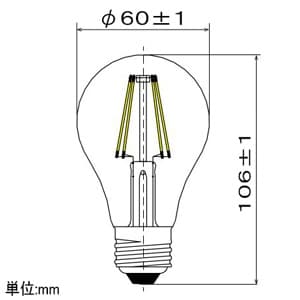 アイリスオーヤマ 【在庫限り品】LEDフィラメント電球 クリアタイプ 一般電球60形相当 電球色 E26口金 密閉形器具対応 LEDフィラメント電球 クリアタイプ 一般電球60形相当 電球色 E26口金 密閉形器具対応 LDA7L-G-FC 画像3