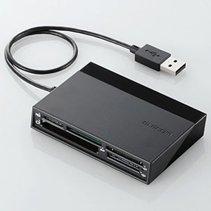 ELECOM USBハブ3ポート付USB2.0メモリリーダライタ 5スロット 53メディア対応 USBハブ3ポート付USB2.0メモリリーダライタ 5スロット 53メディア対応 MR-C24BK