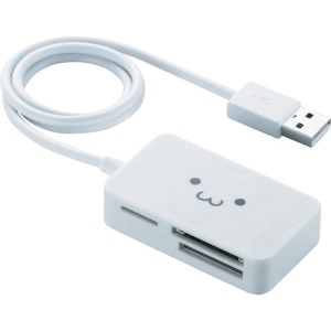 ELECOM USB2.0小型メモリリーダライタ 4スロット 54メディア対応 ホワイト MR-A39NWHF1