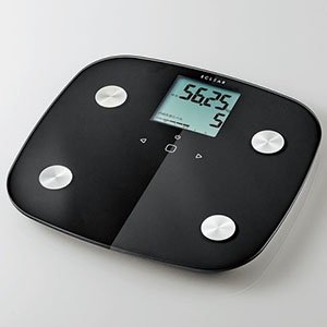 ELECOM 体組成計 《ECLEAR》 電池式 計量範囲2.5〜150kg ブラック HCS-FS01BK