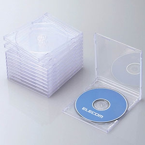 ELECOM Blu-ray・DVD・CDケース 1枚収納 10枚セット クリア CCD-JSCN10CR