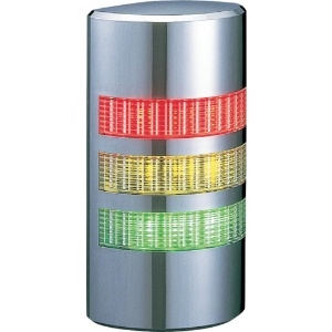LED壁面取付積層信号灯 《シグナル・タワー ウォールマウント》 点灯タイプ 3段式(赤・黄・緑) ライトグレー WEP-302-RYG