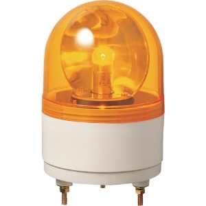 【生産完了品】小型回転灯 《パトライト》 ガラス球G18/BA15S 定格電圧AC100V φ100mm 黄 RH-100A-Y