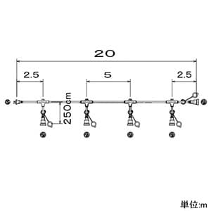 長谷川製作所 横引用電源ケーブル 電源専用 VCTタイプ 母線3.5&#13215;×3C 支線2.0&#13215;×3C 全長20m コネクタ×4個 横引用電源ケーブル 電源専用 VCTタイプ 母線3.5&#13215;×3C 支線2.0&#13215;×3C 全長20m コネクタ×4個 ESTC-20M-353-4 画像2