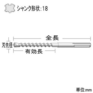 SDSMAXL38.0X540 (ユニカ)｜コンクリートドリル｜工具・作業用品｜電材