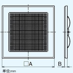 三菱 【生産完了品】ダクト用換気扇別売グリル 十字格子タイプ □475×18mm ダクト用換気扇別売グリル 十字格子タイプ □475×18mm P-395GB2-J 画像2