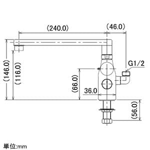 カクダイ 【販売終了】サーモスタットシャワー混合栓 節湯型 デッキタイプ 取付芯々100〜102mm対応 逆流防止機能・シャワーホース付 サーモスタットシャワー混合栓 節湯型 デッキタイプ 取付芯々100〜102mm対応 逆流防止機能・シャワーホース付 175-012 画像2