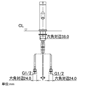 カクダイ 【販売終了】シングルレバー混合栓《VARUNA》洗面用ブレードホースタイプ一般地・寒冷地共用取付穴径34〜36mm吐水口高さ78mm引棒付 シングルレバー混合栓 《VARUNA》 洗面用 ブレードホースタイプ 一般地・寒冷地共用 取付穴径34〜36mm 吐水口高さ78mm 引棒付 183-220 画像3