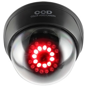 オンスクエア 防犯ダミーカメラ ドーム型 赤色LED×11灯 明暗センサー搭載 赤外線暗視タイプ 天井設置タイプ OS-168R