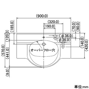 カクダイ 【販売終了】ボウル一体型カウンター 《CORPOSO》 壁掛けタイプ 容量7L 専用排水上部セット・専用排水トラップ・オーバーフロー機能付 ボウル一体型カウンター 《CORPOSO》 壁掛けタイプ 容量7L 専用排水上部セット・専用排水トラップ・オーバーフロー機能付 497-027 画像2