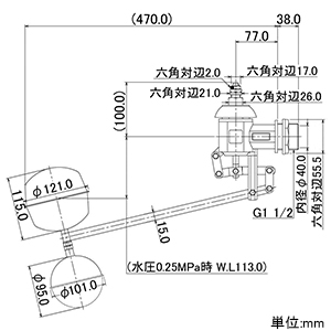 6608-40 (カクダイ)｜ボールタップ｜管材｜電材堂【公式】