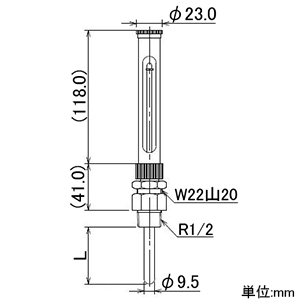 カクダイ 【生産完了品】ガラス製温度計 ストレート型 対応温度100℃ 長さ100mm ガラス製温度計 ストレート型 対応温度100℃ 長さ100mm 649-902-100 画像2