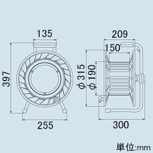 ハタヤ BR型コードリール 100Vタイプ 漏電遮断器付 2P 15A 125V 接地付 コンセント3個 長さ30m VCT3.5&#13215;×3C 極太ケーブル3.5&#13215;仕様 BR型コードリール 100Vタイプ 漏電遮断器付 2P 15A 125V 接地付 コンセント3個 長さ30m VCT3.5&#13215;×3C 極太ケーブル3.5&#13215;仕様 BL-331K 画像3