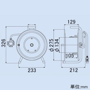 ハタヤ サンデーテモートリール 100Vタイプ 標準型 2P 15A 125V 二次側コンセント3個 長さ27+3m VCT2.0&#13215;×2C 温度センサー内蔵 サンデーテモートリール 100Vタイプ 標準型 2P 15A 125V 二次側コンセント3個 長さ27+3m VCT2.0&#13215;×2C 温度センサー内蔵 GY-130S 画像3