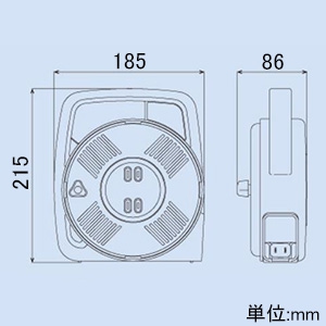 ハタヤ ホームリール 《マックリール》 手巻き 2P 15A 125V コンセント2個 長さ5m VCTFK1.25&#13215;×2C 温度センサー内蔵 レッド ホームリール 《マックリール》 手巻き 2P 15A 125V コンセント2個 長さ5m VCTFK1.25&#13215;×2C 温度センサー内蔵 レッド MS-5-R 画像3