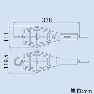 ハタヤ ホームハンドランプ 屋内用 60W耐振電球 電線長10m イエロー ホームハンドランプ 屋内用 60W耐振電球 電線長10m イエロー ILI-10-Y 画像2