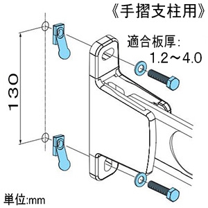 ノグチ 【生産完了品】スマートクリーン取付ファスナー 《力王》 インプルナットセット 手摺支柱用 M8用 インプルナット(PL8)+六角ボルト(M8×30mm)+平座金 SIN830