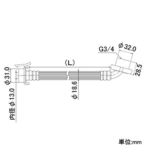 カクダイ 【限定特価】洗濯機給水ホース 長さ3m 洗濯機給水ホース 長さ3m 436-62×3000 画像2