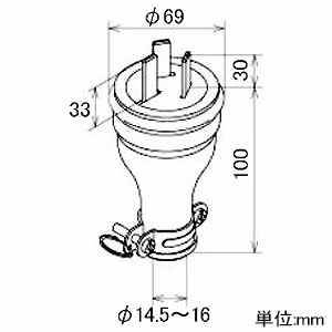 明工社 防水コネクター(組) 3P 30A 250V 防水プラグ+防水コネクターボデー 防水コネクター(組) 3P 30A 250V 防水プラグ+防水コネクターボデー MK5612-N 画像2