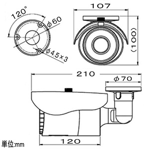 マザーツール 【生産完了品】フルハイビジョン電動ズームレンズ搭載防水型AHDカメラ DC12V 1/2.9インチカラーCMOSセンサー ACアダプター付 フルハイビジョン電動ズームレンズ搭載防水型AHDカメラ DC12V 1/2.9インチカラーCMOSセンサー ACアダプター付 MTW-E6875AHD 画像2