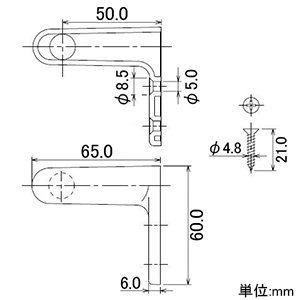 カクダイ 【限定特価】タオルかけC型 パイプ外径12.7mm 長さ900mm ビス付 タオルかけC型 パイプ外径12.7mm 長さ900mm ビス付 2062-900 画像3