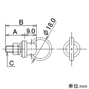 カクダイ 【在庫限り】バス用ヒートン 取付穴径5〜8mm 長さ29mm バス用ヒートン 取付穴径5〜8mm 長さ29mm 4130B 画像2