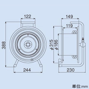 ハタヤ エヤーハイリール ホース長20m 径6.5×10mm 圧力計付 エヤーハイリール ホース長20m 径6.5×10mm 圧力計付 AH-20 画像2