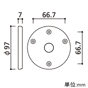 オーデリック 樹脂絶縁台 丸形タイプ サイズφ97×7mm 黒 樹脂絶縁台 丸形タイプ サイズφ97×7mm 黒 PF220B 画像2