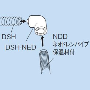 因幡電工 VP管エルボ VP管接続用 φ25 DSH-25N用パーツ 保温材付 VP管エルボ VP管接続用 φ25 DSH-25N用パーツ 保温材付 DSH-25NED 画像2