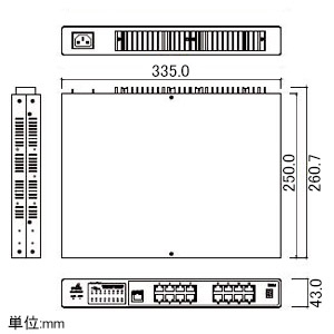 Abaniact PoE対応L2インテリジェントギガスイッチングHUB 17ポート 高出力タイプ ラックマウント/ベースマウント両用 PoE対応L2インテリジェントギガスイッチングHUB 17ポート 高出力タイプ ラックマウント/ベースマウント両用 AML2-PS16-17GP 画像2