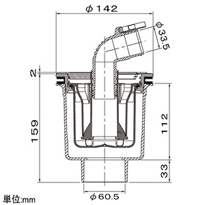 テクノテック 防水パン用排水トラップ 《T・Tトラップ》 縦引排水口タイプ VU・VP50共用 アイボリーホワイト 防水パン用排水トラップ 《T・Tトラップ》 縦引排水口タイプ VU・VP50共用 アイボリーホワイト SDT-W-W1 画像2