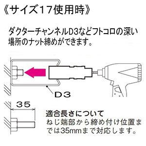 ネグロス電工 充電インパクトドライバー用ソケット 適合サイズ13・17 18V充電式インパクトドライバー対応 充電インパクトドライバー用ソケット 適合サイズ13・17 18V充電式インパクトドライバー対応 MAKMW-1317 画像3