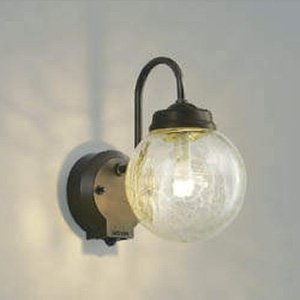 LEDポーチ灯 防雨型 白熱球60W相当 電球色 タイマー付人感センサ付 茶/透明ひび焼 AU40253L