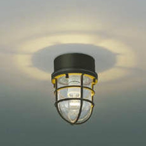 【生産完了品】LEDポーチ灯 防雨型 天井・壁面・門柱取付用 白熱球60W相当 電球色 茶 AU38416L