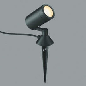 【生産完了品】LED一体型スポットライト 防雨型 スパイク式 白熱球100W相当 電球色 プラグ付 黒 AU42387L