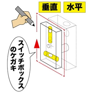 ジェフコム スイッチボックスケガキレベル 垂直・水平 磁石なし スイッチボックスケガキレベル 垂直・水平 磁石なし ML-NM 画像2