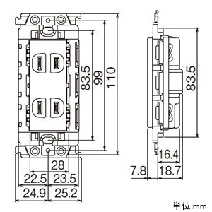 パナソニック 埋込アースターミナル付接地コンセント 15A 125V 絶縁枠付 グレー 埋込アースターミナル付接地コンセント 15A 125V 絶縁枠付 グレー WTL113149H 画像2