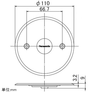 パナソニック フロアプレートシルバー丸型 プレーンタイプ ねじ穴間隔66.7mm フロアプレートシルバー丸型 プレーンタイプ ねじ穴間隔66.7mm DUK7004 画像2