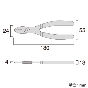 フジ矢 電工ペンチミニ ファストン端子用 サイズ180mm 圧着機能付 電工ペンチミニ ファストン端子用 サイズ180mm 圧着機能付 FA203 画像2