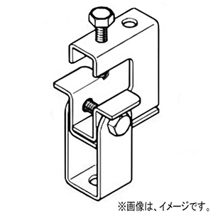 ネグロス電工 【販売終了】【受注生産品】一般形鋼・リップみぞ形鋼用吊りボルト支持金具 M10・M12 フランジ厚3〜24mm チタン TI-HB1