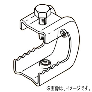 ネグロス電工 【販売終了】一般形鋼用吊りボルト支持金具 タップ付タイプ W3/8 フランジ厚17〜32mm 電気亜鉛めっき 金 PH2WT-W3