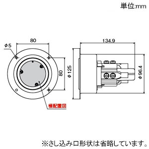 アメリカン電機 フランジコンセント&trade; 引掛形 接地形3P 100A 600V 圧着端子式 フランジコンセント&trade; 引掛形 接地形3P 100A 600V 圧着端子式 41066 画像2